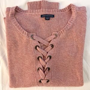 🩷American Eagle Outfitters - Pink Knit Sweater women’s SX